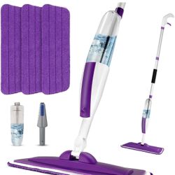 Mops for Floor Cleaning Wet Spray Mop with 14 oz Refillable Bottle and 3 Washable Microfiber Pads Home or Commercial Use Dry Wet Flat Mop for Hardwood