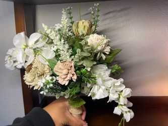 Small Bouquet w/ Wood and Faux Flowers