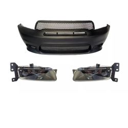 Aftermarket Part 2014 2015 2016 2017 2018 2019 2020 DODGe DURANGO SRT STYLE FRONT BUMPER COVER GRILLE KIT ASSEMBLY Part