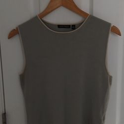 Anne Klein Silk Knit Sleeveless Top,  Size M, light blue 