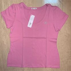 LACOSTE ROUND-NECK SILVER CROC FOR WOMEN