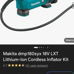 Makita 18 V Air Compressor W/ New Battery