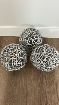 Decor silver wicker balls from pier1
