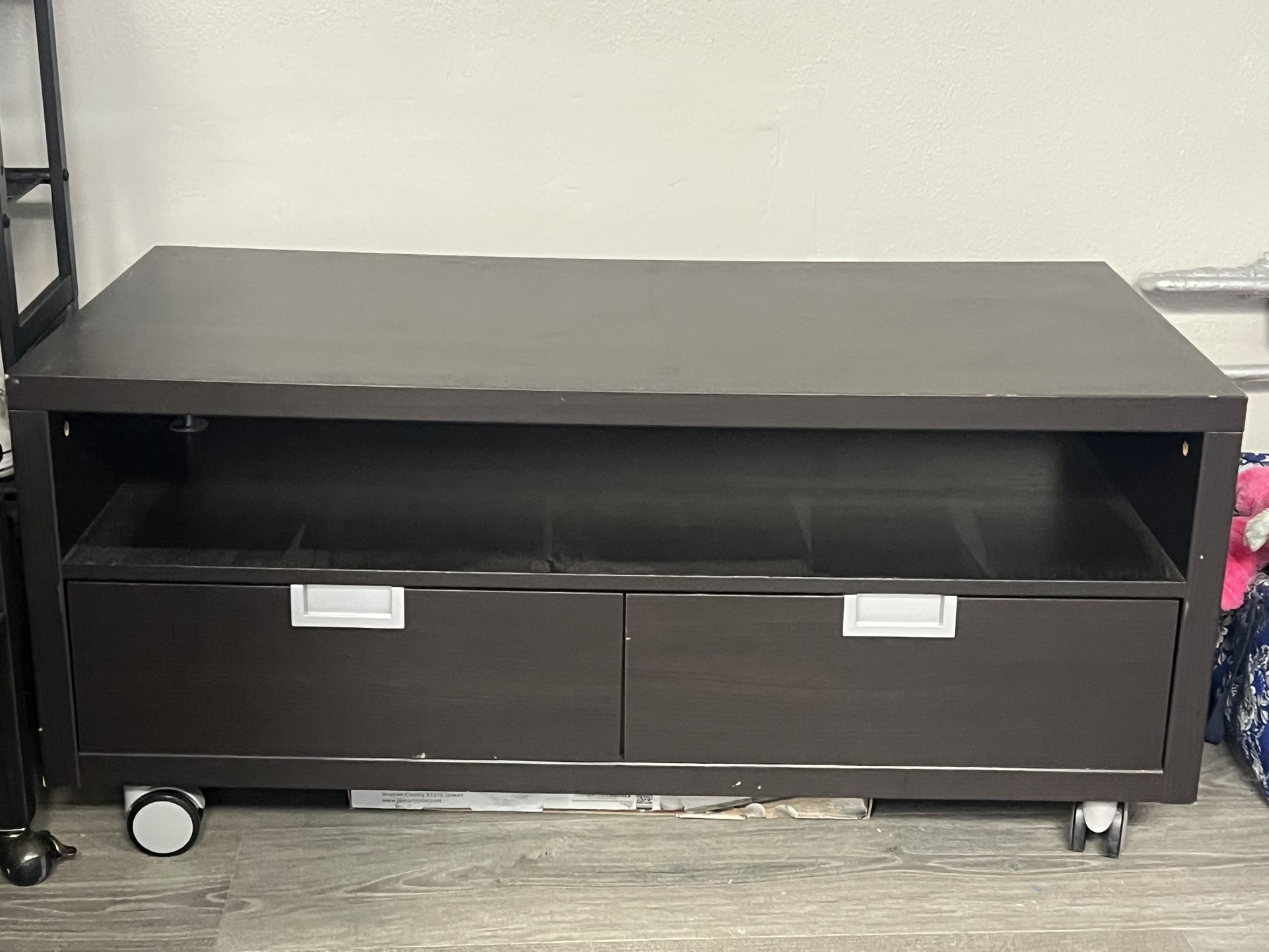 REDUCED!!  TV stand With Storage, On Rollers