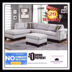 New grey velvet sofa sectional with studs
