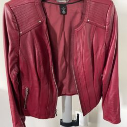 Deep Red Leather Jacket