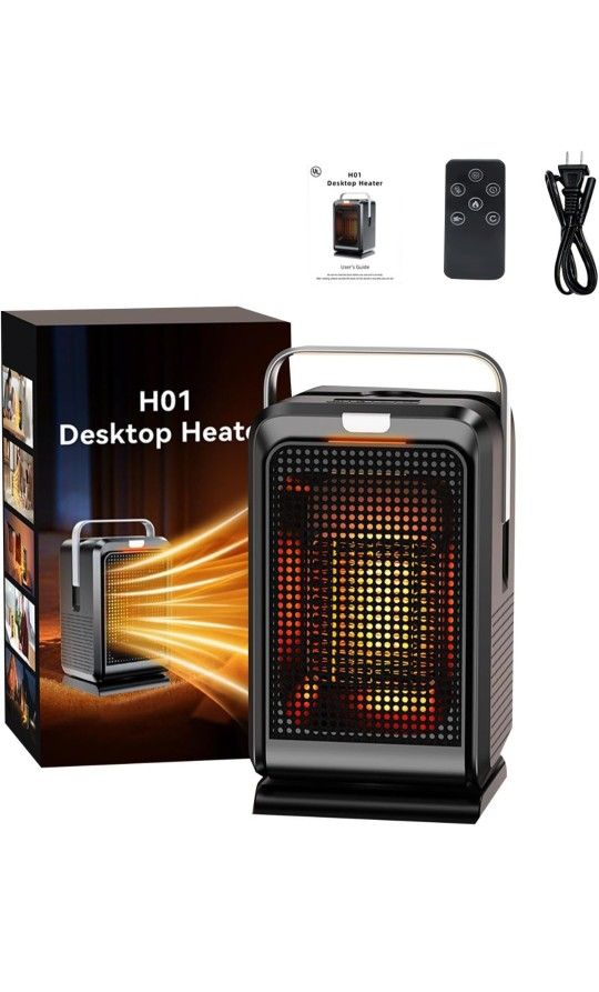 Portable Heater Desktop Heater Heaters for Indoor Use Ceramic Fast Heat with Thermostat Quiet Portable Heater for Home for Winter Max Air Fan (B, 21.5