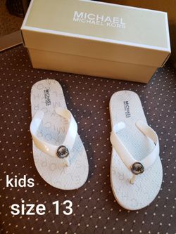Kid mk white sandals