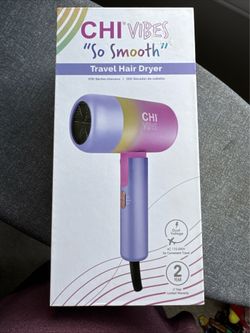 $120 value. CHI Vibes So Smooth Travel Hair Dryer — Lavender/Pink