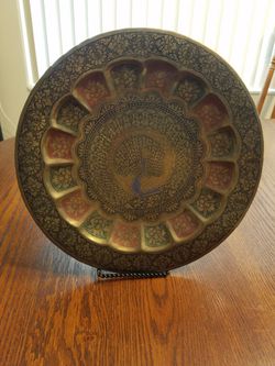 Etched Copper Decorative Plate (from India)