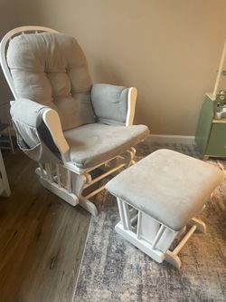 Grey glider rocking chair