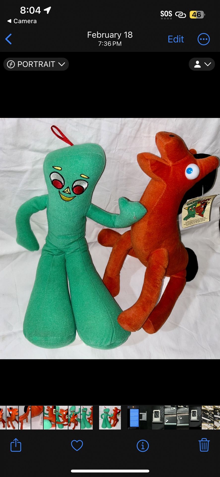 Vintage NWT Original Gumby And Pokey Horse Plush Figures 12” + Inches