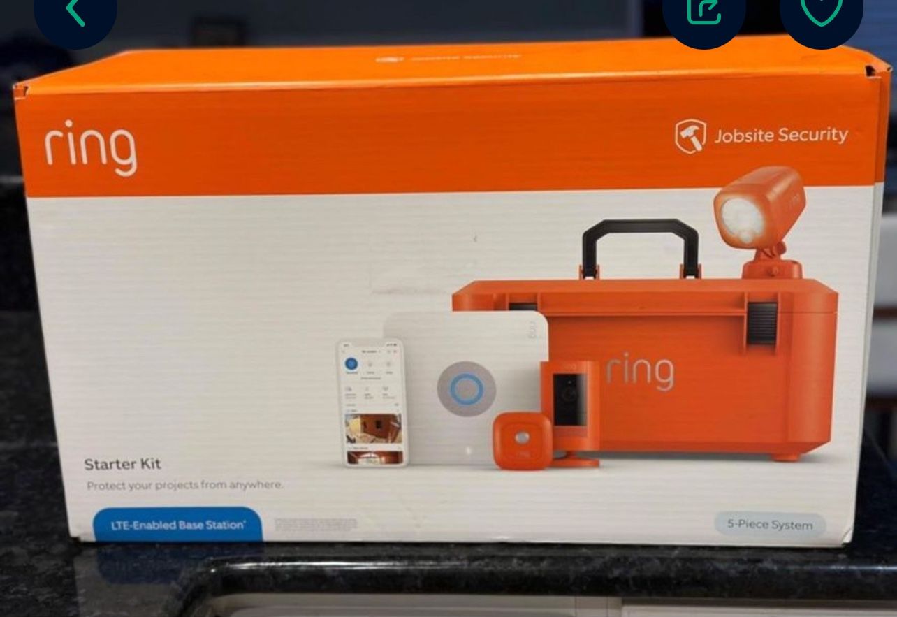 Factory Sealed In Box Ring Jobsite Contractor Security 5 Kit With Built-in WiFi Compatibility