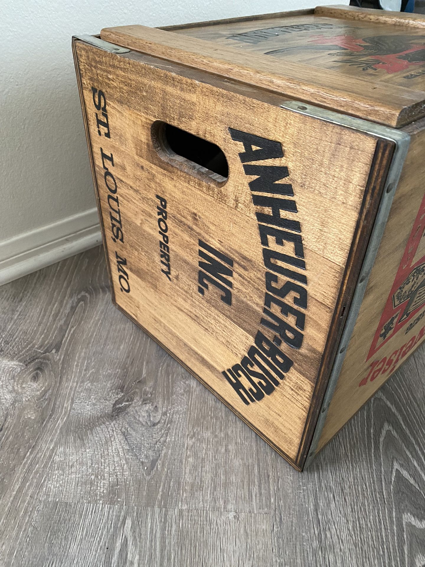 RARE Vintage ANHEUSER BUSCH Budweiser Beer Wood Box Crate Case for