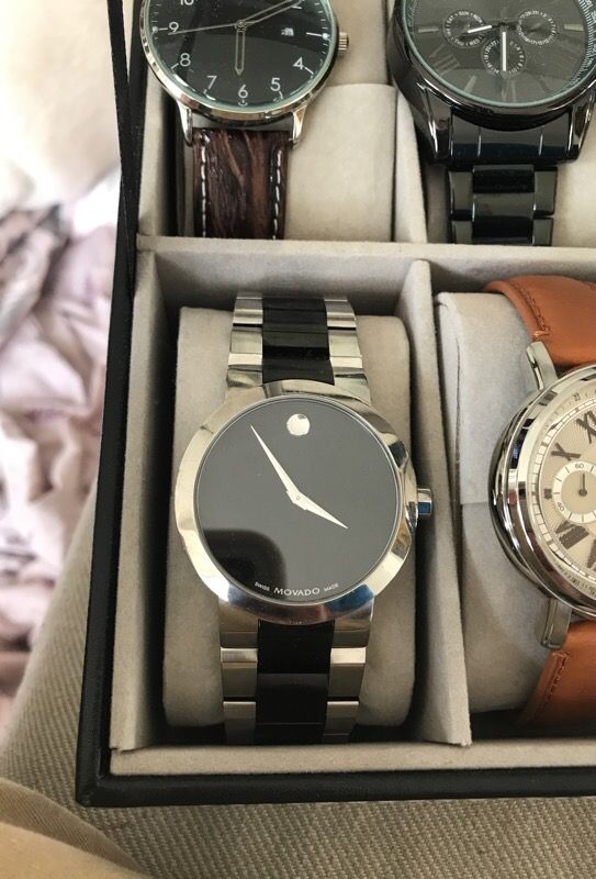 Mens Authentic Swiss Movado Verto 0606373 Black PVD Stainless Steel Watch 40mm