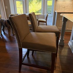 Upholstered Counter Height Chairs – Set of 2