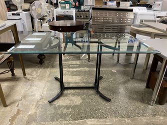 Glass Top Dining Table w/ Metal Legs