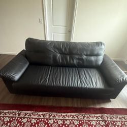 Black Leather IKEA Sofa 