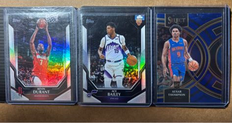 Kevin Durant holo, Ace Bailey Rookie, Ausar Thompson Rookie