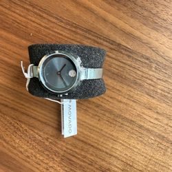 Movado Museum Classic Watch Silver Tone Black Dial New With Tag