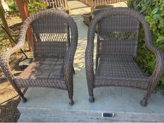 2  woven chairs