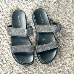 Black Slip-On Sandals