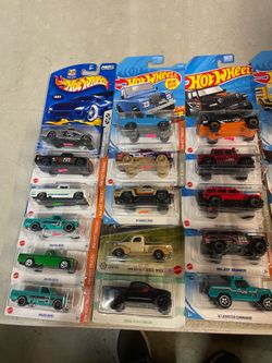 Hot Wheels trucks and jeeps