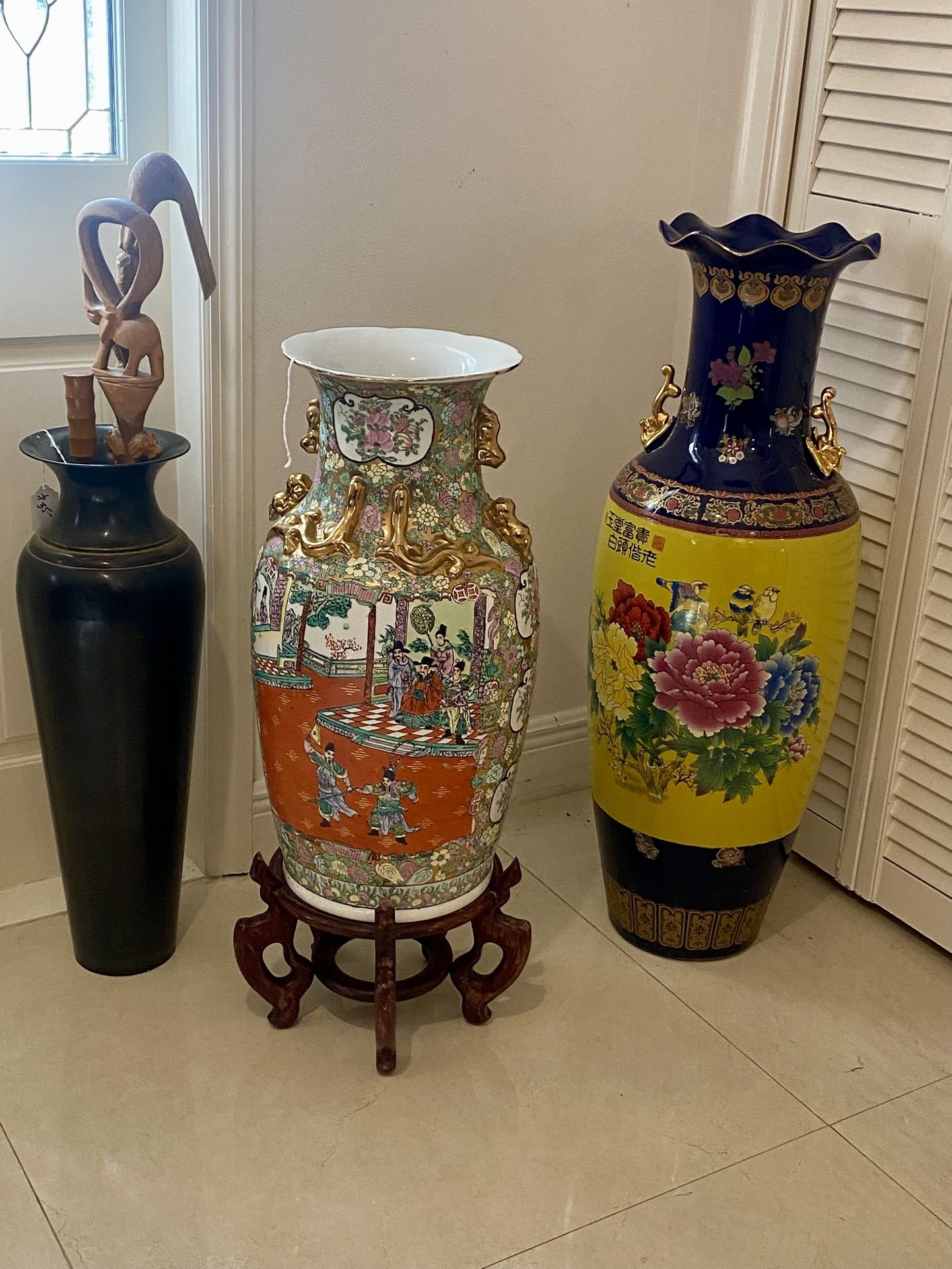 Antique Floor Vases $300 EACH Great colors And Desing