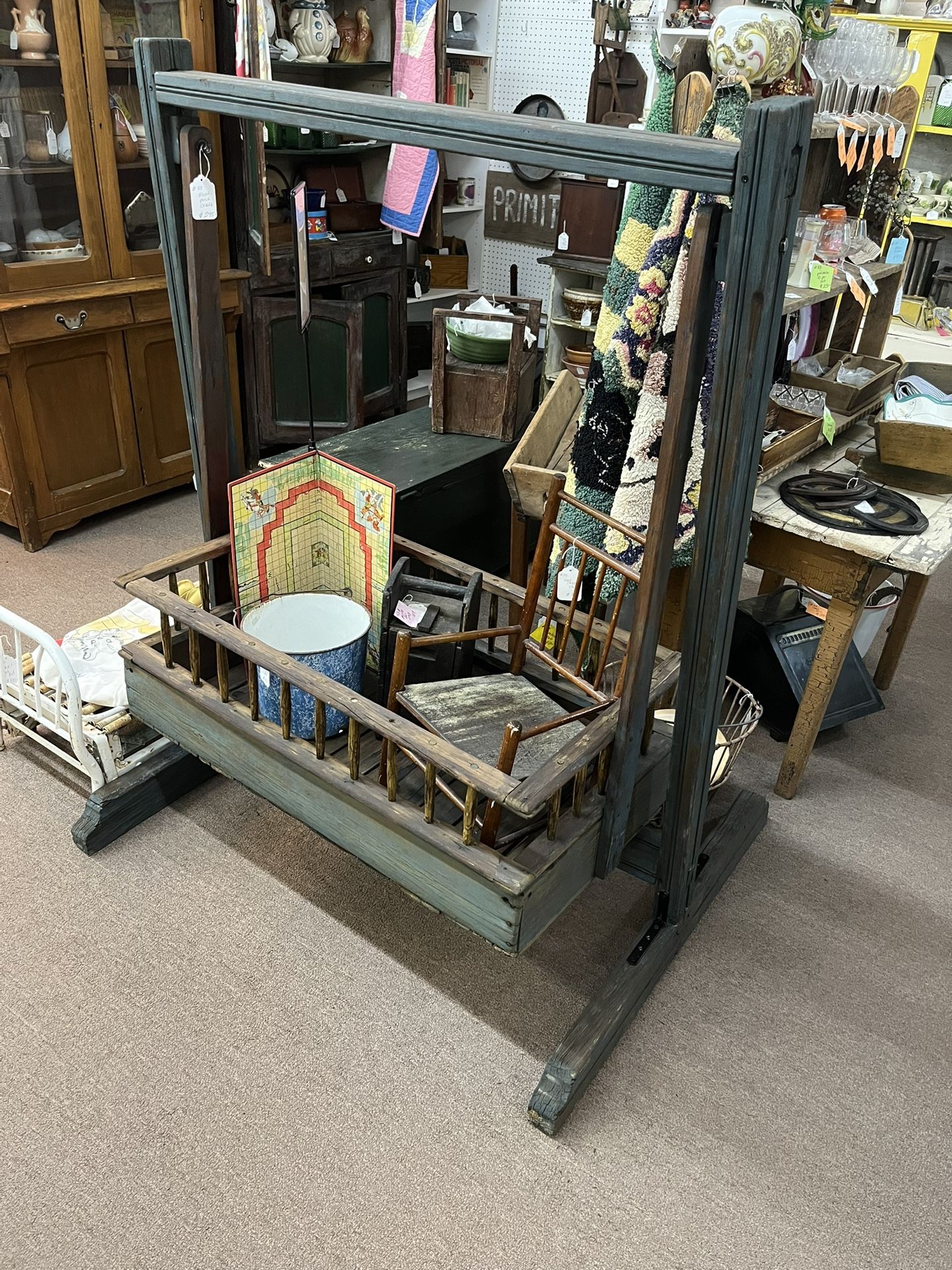 Antique Primitive Front Porch Cradle