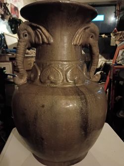 Ceramic Elephant Handle Vase