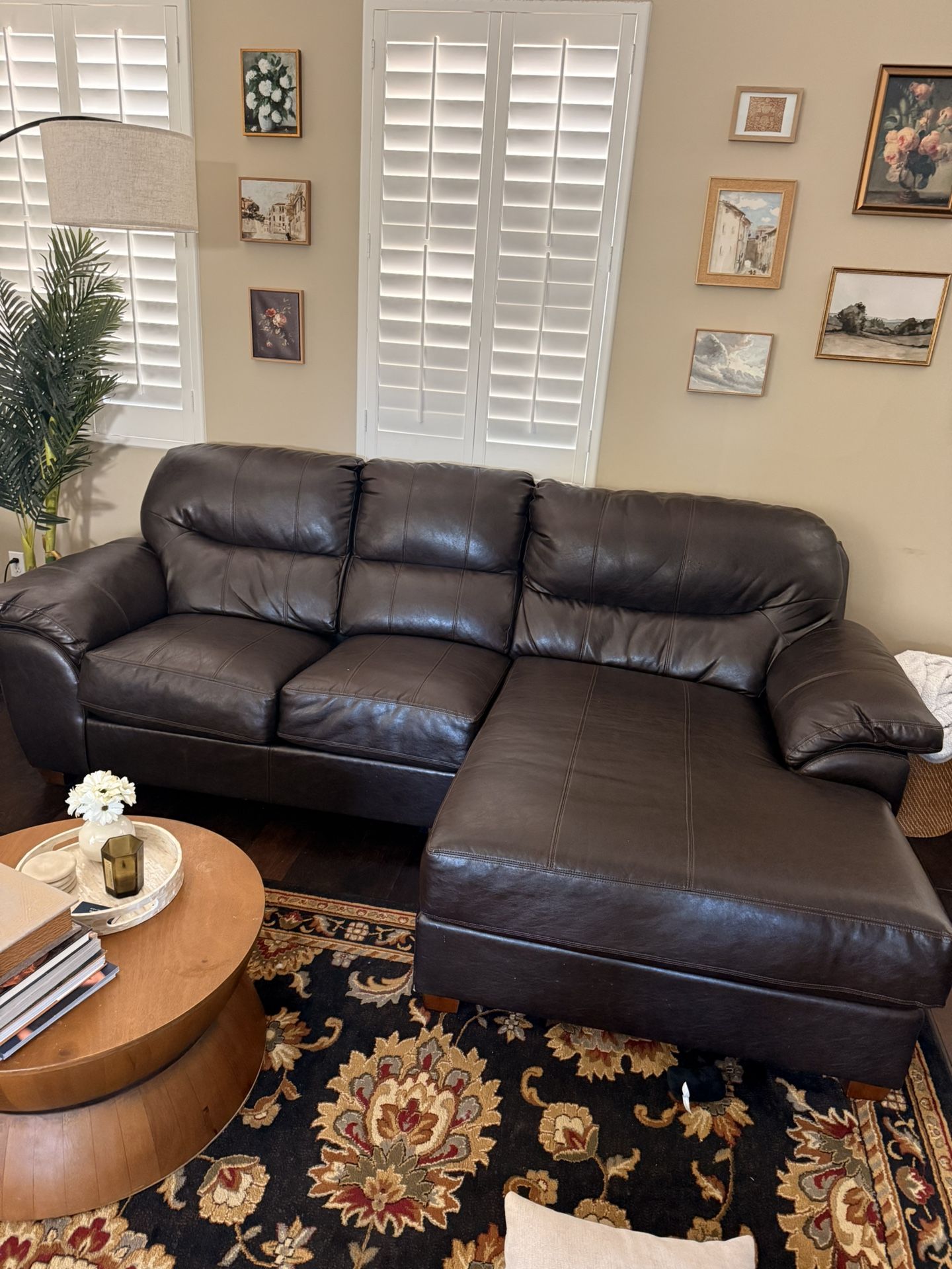 Brown Leather Sofa