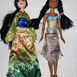 2 Disney Dolls Mulan And Pocahontas 