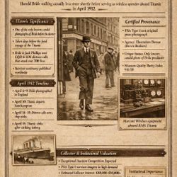 c. 1912 RMS Titanic  Pre-Disaster Harold Bride Illustration Bureau/ Brown Brothers 