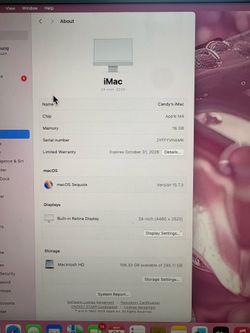 24in 2024 IMac Desktop