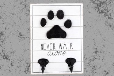 Wooden dog Paw leash Hanger