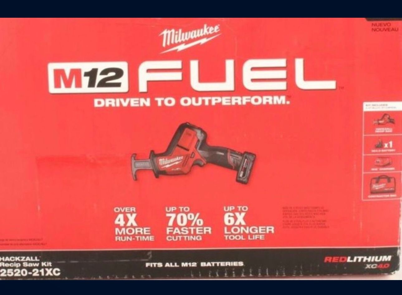 Milwaukee M12 FUEL 12-Volt Lithium-Ion Brushless Cordless HACKZALL Reciprocating Saw Kit w/ One 4.0Ah Batteries Charger & Tool
