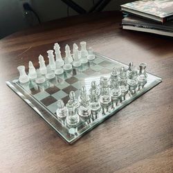 32-Piece Glass Chess Set