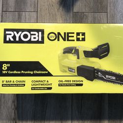 Ryobi One+ 18V 8” Cordless Pruning Chainsaw (tool)