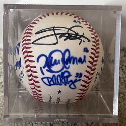 1999 Cleveland Indians Autographed Baseball With 10 Signatures 