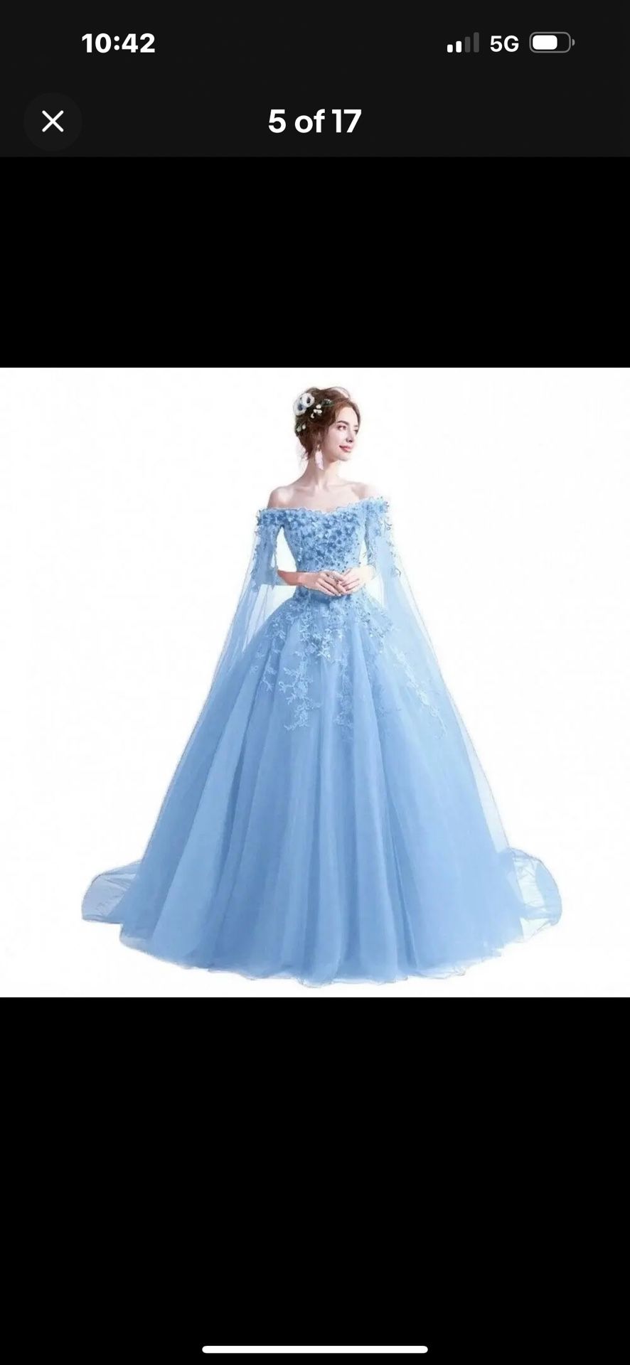 Women Off Shoulder Ball Gown Quinceanera Dress Lace Floral Prom Sweet 16  Dresse