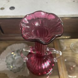 Cranberry Single Flower Vase 