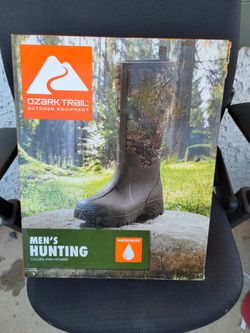 Ozark Trails Chore 10" 400 camp camoflauge rubber waterproof insulated size 7 men
