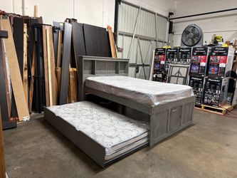 Full over twin captains bed $360