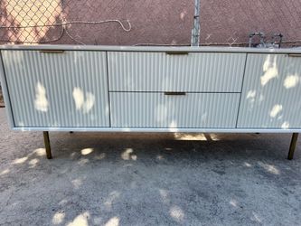 West Elm Quinn Media Console Entertainment Center Tv Stand Cabinet Sideboard Credenza .