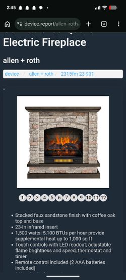 Electric Fireplace And Heater 