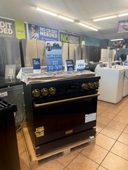 THOR 36 Inch Professional Gas Range with Tilt Panel Touch Control in Black/Bronze