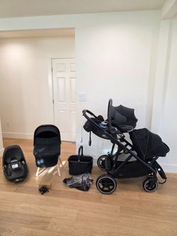 Cybex e-Gazelle S Stroller Travel System with Cot, Cloud G Lux