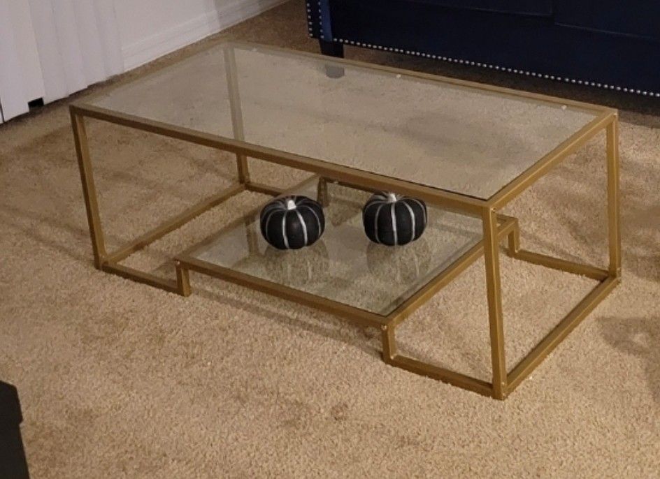 Brass/ Glass Coffee Table