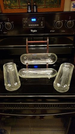 Set of 6 Glass Corn Cob Holders