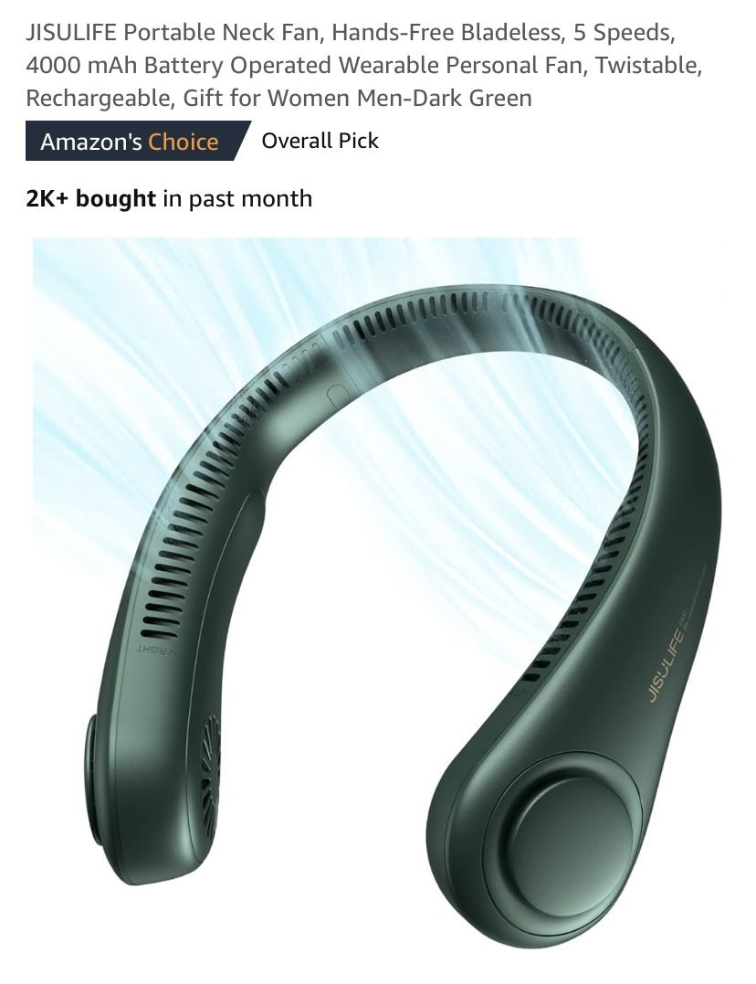 2 New Rechargeable Bladeless neck fan $30 For Both